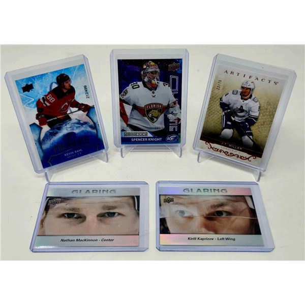 5-Card Hockey Lot â€“ UD Artifacts, Ice, Glaring Eyes & Rookie Cards
