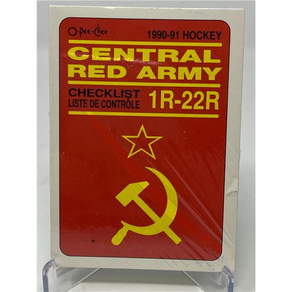 1990-91 O-Pee-Chee Central Red Army Soviet Hockey Card Set (22 Cards, Unsearched)