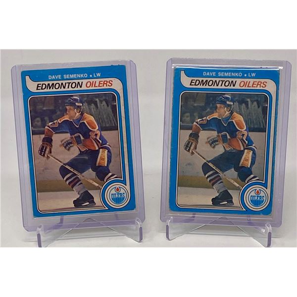 1980-81 Dave Semenko O-Pee-Chee Rookie Cards (2) â€“ Edmonton Oilers