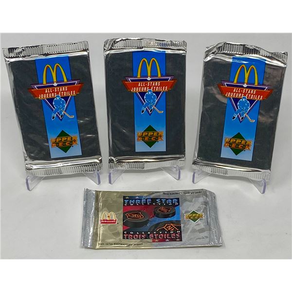4x Sealed McDonaldâ€™s Upper Deck NHL Card Packs â€“ All-Stars &