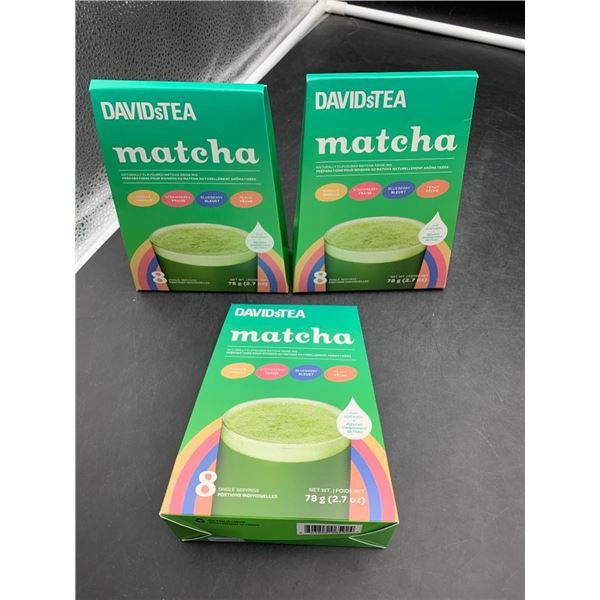 DAVIDsTEA Matcha Naturally Flavored Drink Mix, 8 Single Servings, 78g Lot of 3