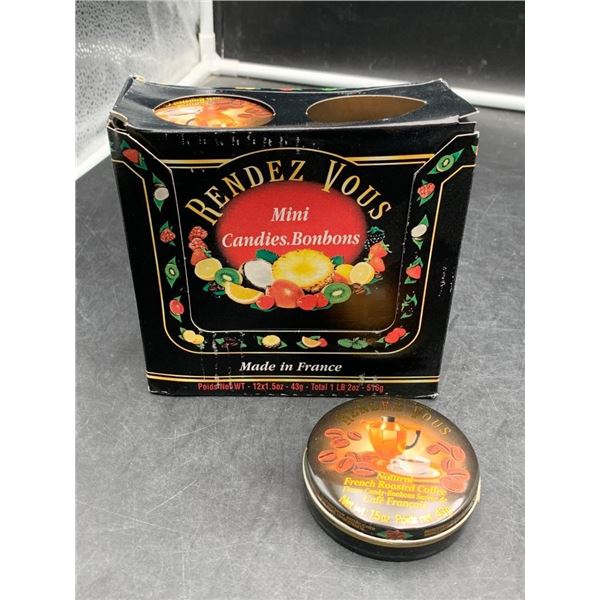 Rendez Vous Natural French Roasted Coffee Candy Bonbons, Made in France 12 x 43g