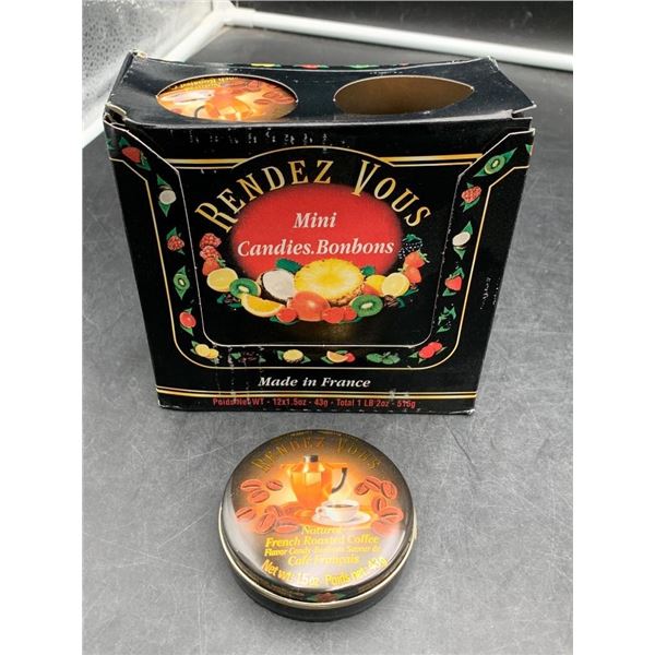 Rendez Vous Natural French Roasted Coffee Candy Bonbons, Made in France 12 x 43g