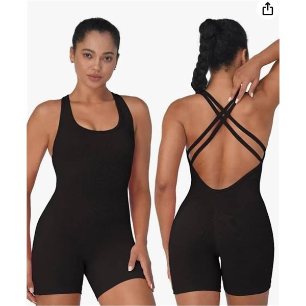 Sunzel Women’s 3018-5 Shorts Jumpsuit, XS, Black