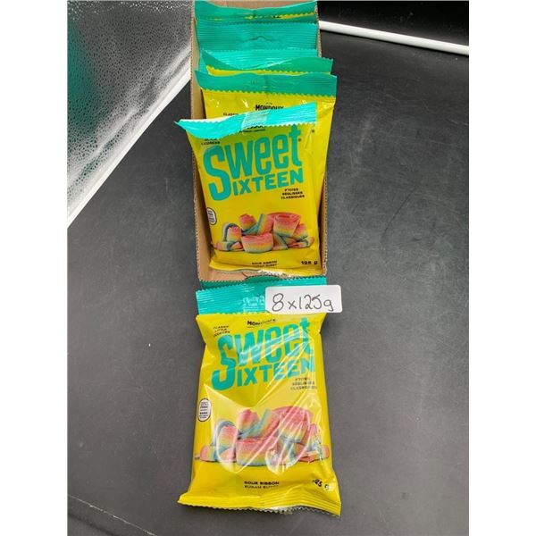 Mondoux Sweet Sixteen Sour Ribbon Candies, 8 Packs of 125g Each