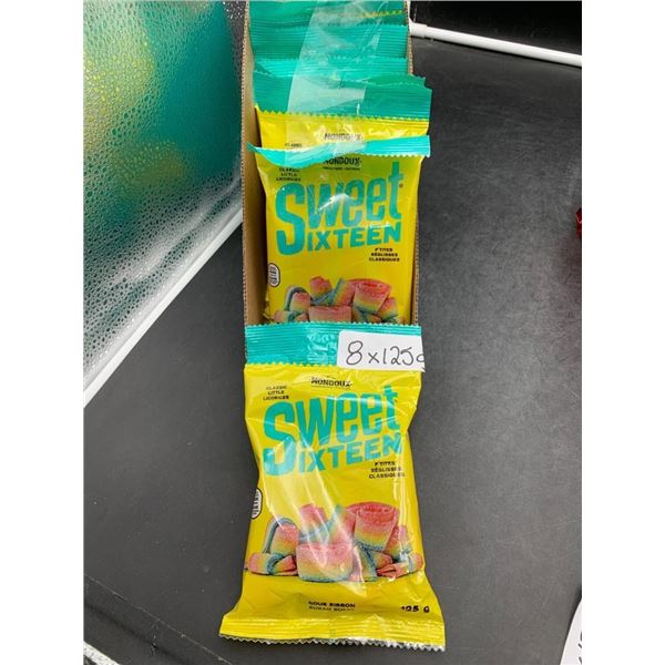 Mondoux Sweet Sixteen Sour Ribbon Candies, 8 Packs of 125g Each