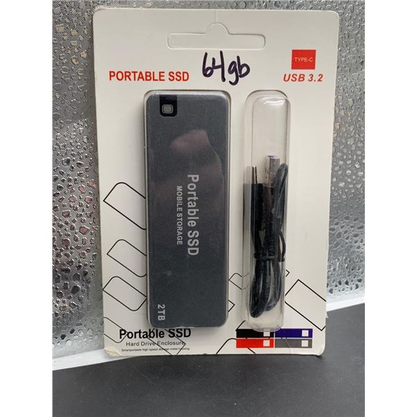 Portable SSD 64GB External Hard Drive J7-A with USB 3.2 Interface