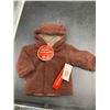 Image 1 : Brown Infant Jacket With Magnetic Closure and Striped Lining