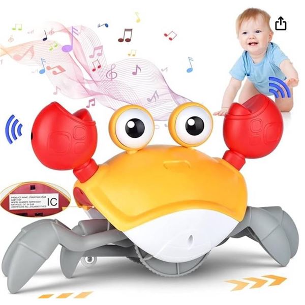 Electric Induction Crawling Crab Toy with Lights and Sound Features