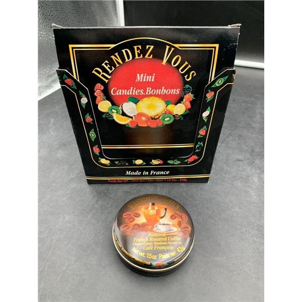Rendez Vous Mini Candies and Natural French Roasted Coffee Tin 12x43g