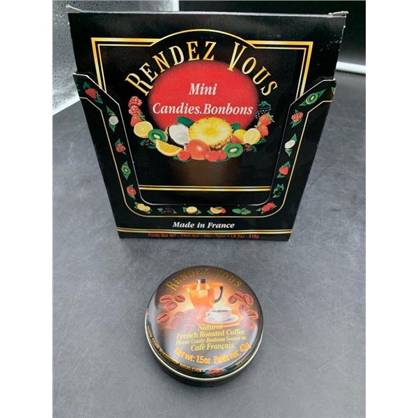 Rendez Vous Mini Candies and Natural French Roasted Coffee Tin 12x43g
