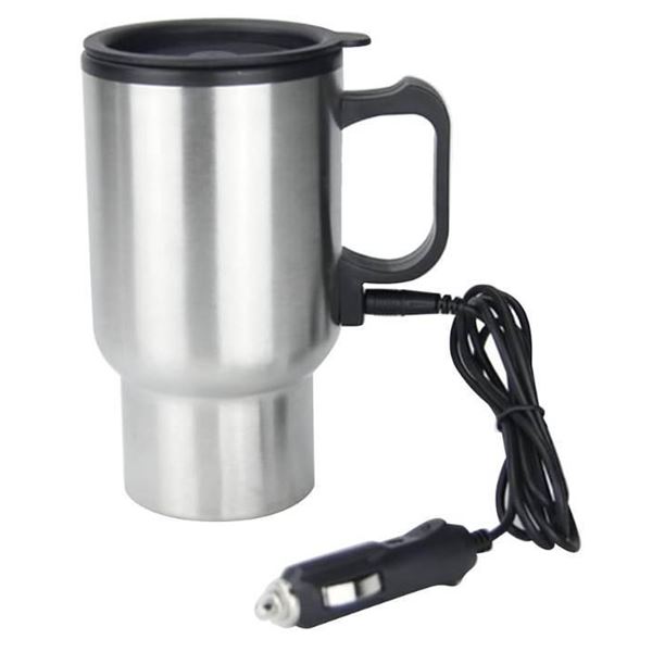 12V Car Heating Cup, 450ml Large Capacity Electric Coffee Cup Insulated Heated Travel Mug