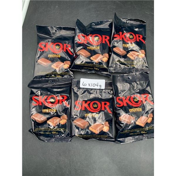Lot of 6 Skor Minis Chocolate Toffee Bags – 104g Each