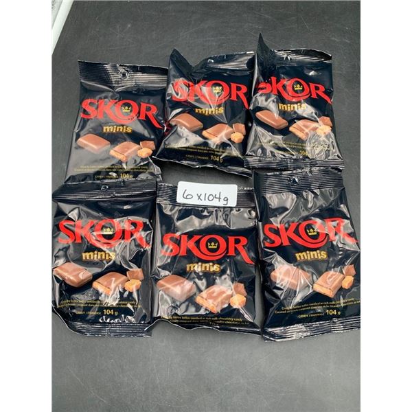 Lot of 6 Skor Minis Chocolate Toffee Bags – 104g Each