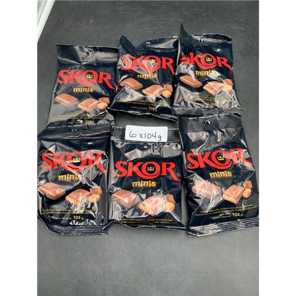 Lot of 6 Skor Minis Chocolate Toffee Bags – 104g Each
