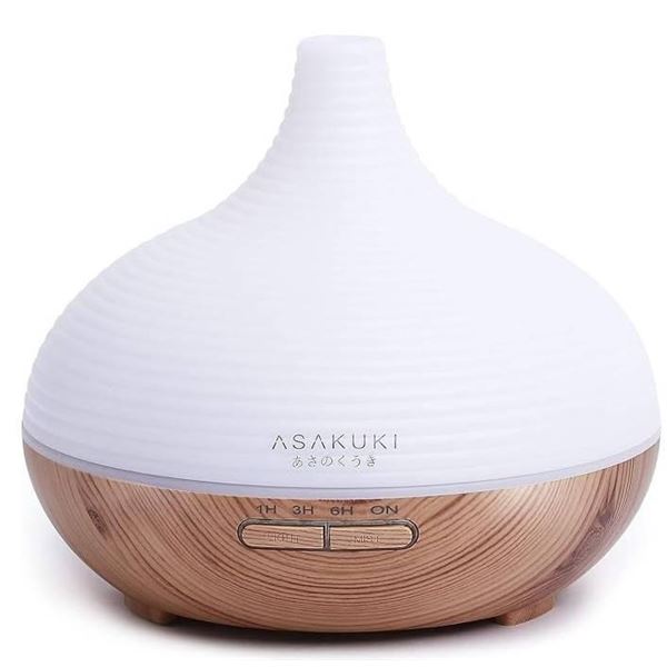 ASAKUKI 300ML Premium, Essential Oil Diffuser, Quiet 5-in-1 Humidifier, Natural Home Fragrance Diffu