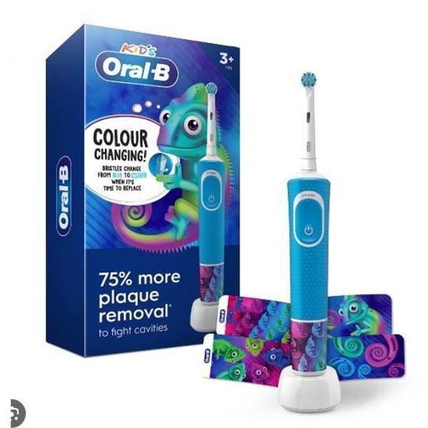 Oral-B Kids Rechargeable Electric Toothbrush with Color Changing Feature