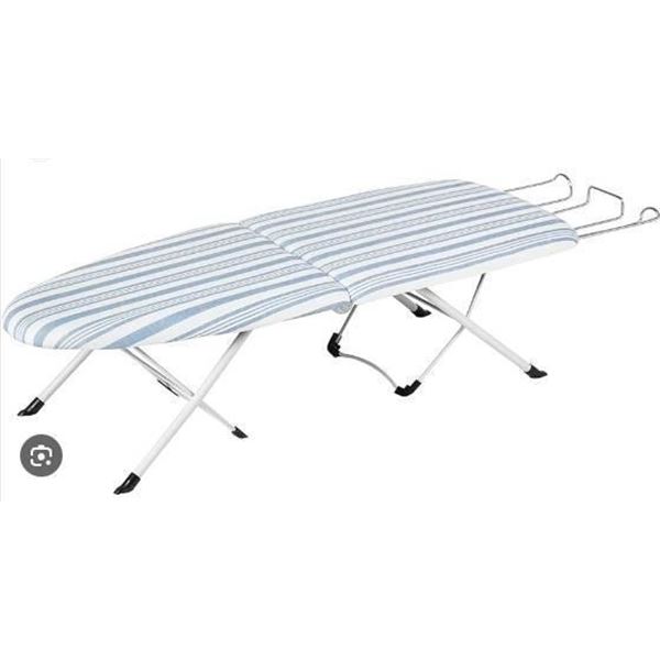 Honey-Can-Do BRD-09222 Foldable Ironing Board, White/Blue