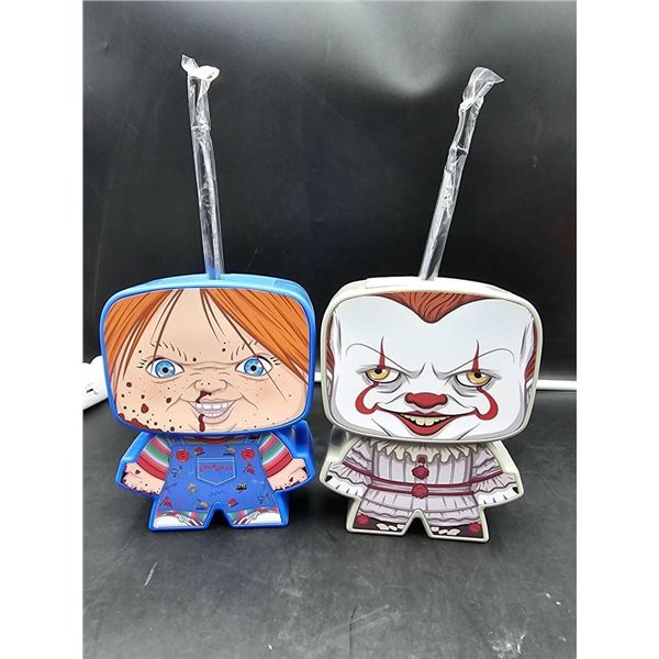 Chucky And Pennywise Plastic Tumbler Cups with Straws