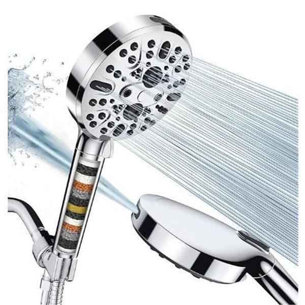 Cobbe Handheld Shower Head with 6 Spray Modes, Filter, and 60-Inch Hose