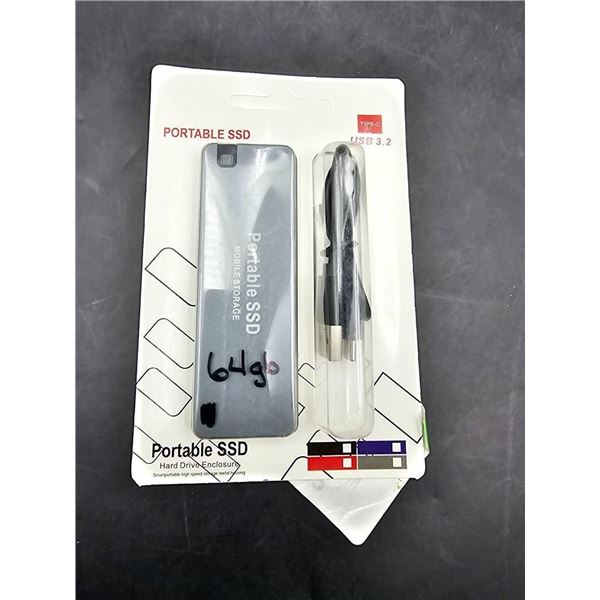 Portable SSD 64GB USB 3.2 External Storage Drive