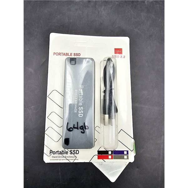 Portable SSD USB 3.2 64GB Solid State Drive