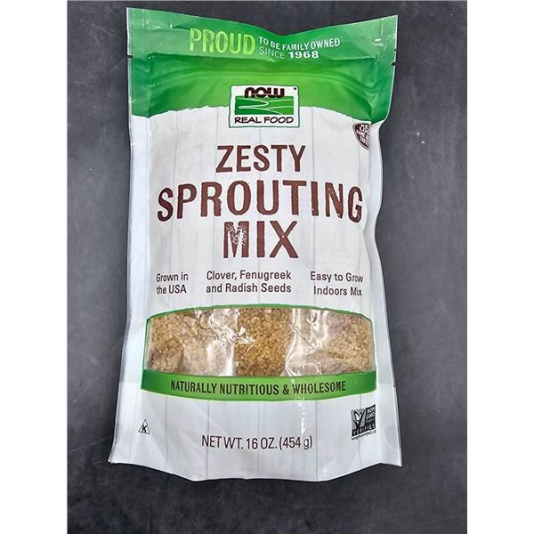 NOW Real Food Zesty Sprouting Mix, 16 oz, Clover, Fenugreek, Radish Seeds