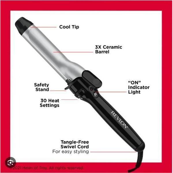 Revlon Perfect Heat Curling Iron, 1 Inch Barrel, Model RVIR1027