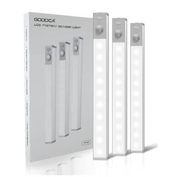 Goodee GD-TL10 LED Motion Sensor Light, 3-Pack