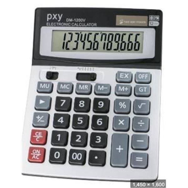 DM-1200V Electronic Calculator With 12-Digit Display and Dual Power