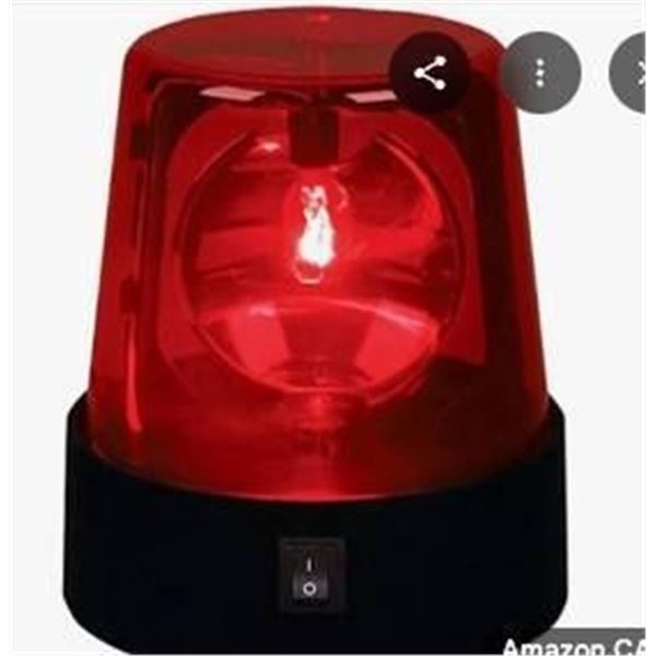 LED Siren Light with Red Lens and Black Base – 3″