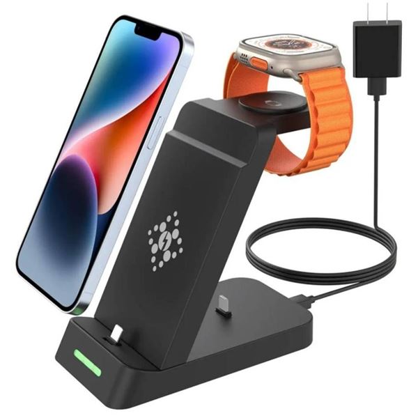 B-20 Model 3-in-1 Charging Station for Apple Devices with Wireless Charger
