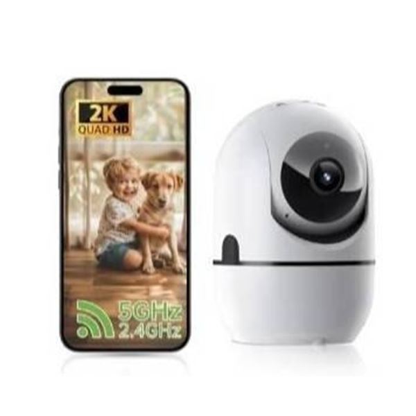 2K Indoor Security Camera with Night Vision and Motion Sensor