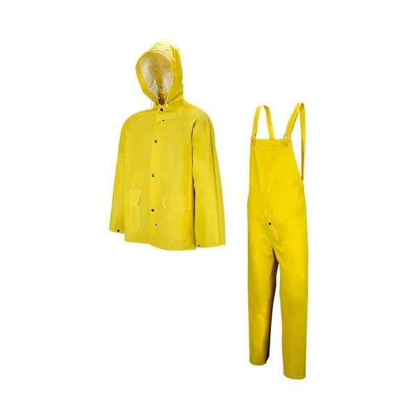 Yellow Unisex 2 pc Rain Suit, Size Adult XL