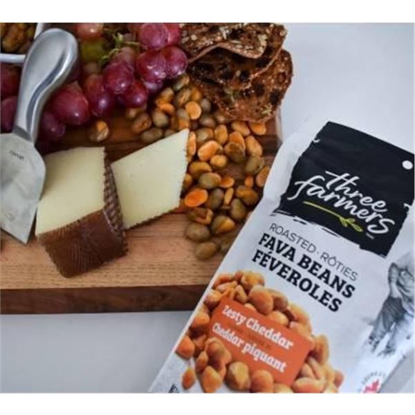Three Farmers Roasted Fava Beans Zesty Cheddar 12x40g