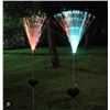 Image 1 : Solar Garden Light Set, Fiber-Optic Design, 2-Pack