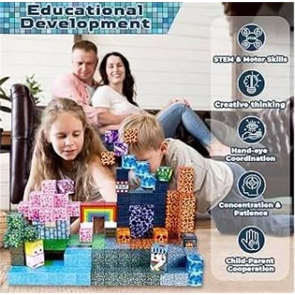 GraceDuck Magnetic Building Cubes Set, 150 Pieces, Ages 3+