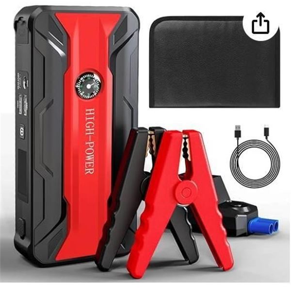 JAOPAE Car Jump Starter, Portable Booster Pack for Up to 8.5L Gas & 8.0L Diesel Engines, 12V Battery