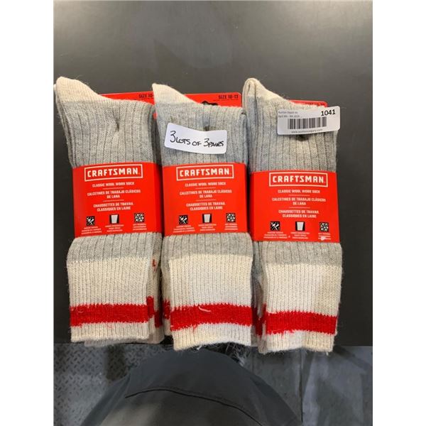 Men’s Craftsman Classic Wool Work Socks Size 10-13, 3 Pack x’s 3