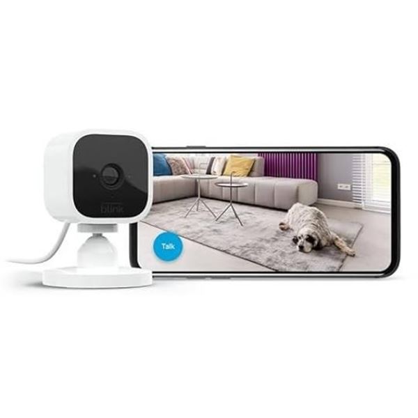 Blink Mini – Compact indoor plug-in smart security camera, 1080p HD video, night vision, mo