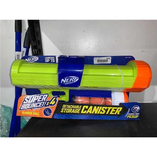 Nerf Dog Super Bounce Ball Launcher with Detachable Storage Canister