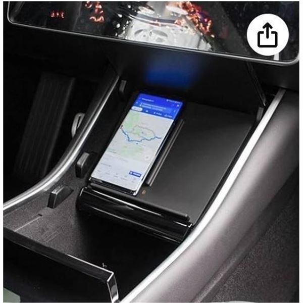 TAPTES Wireless Charger for Tesla Model 3 2017 2018 2019 2020, Car Center Console Interior Wireless 