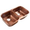 Image 1 : Orwell Copper 32″ Double Bowl Undermount Kitchen Sink (Part number: SK205-32AC)