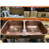 Image 2 : Orwell Copper 32″ Double Bowl Undermount Kitchen Sink (Part number: SK205-32AC)