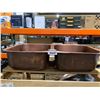 Image 3 : Orwell Copper 32″ Double Bowl Undermount Kitchen Sink (Part number: SK205-32AC)