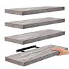 Image 1 : Sorbus Wall Mount Floating Shelves in Grey Wood Finish 16″ Pack of 4