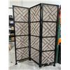 Image 1 : 6-Foot Folding Room 3 Divider With Metal Frame and Fabric Panels