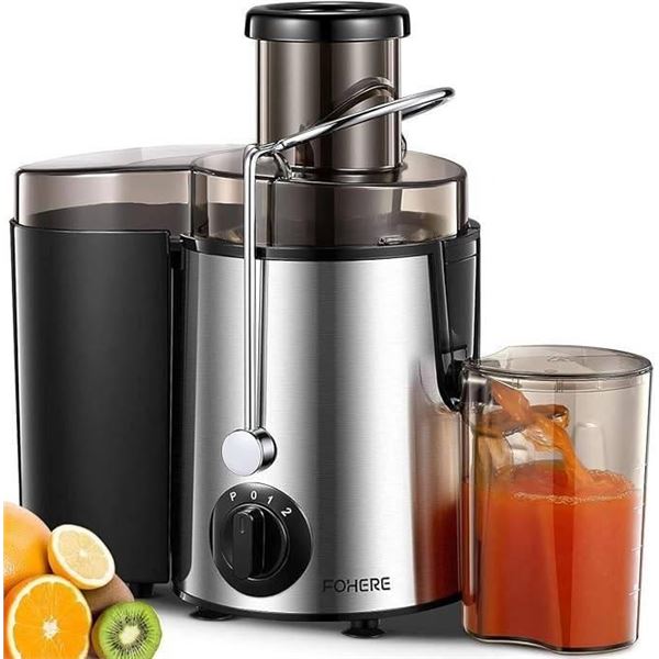 FOHERE Juicer Machine, Big Mouth Centrifugal Juicer with 3 Speed Setting, Wide 3” Feed Chut