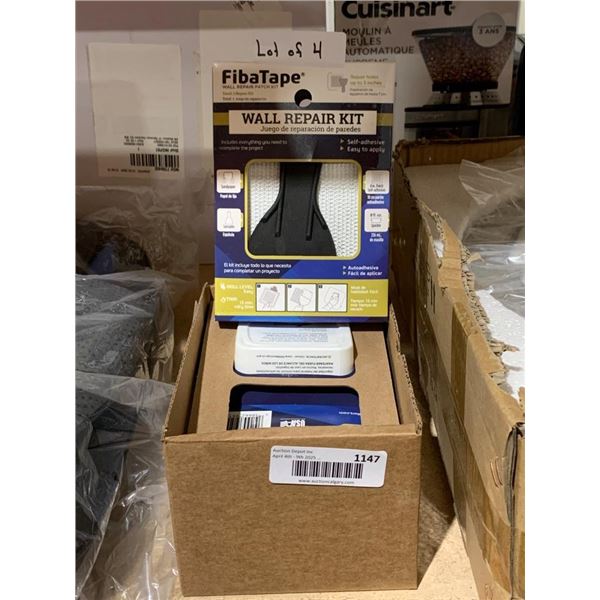 FibaTape Wall Repair Kit,  Self-Adhesive, for Holes up to 3 Inches 4 Packages
