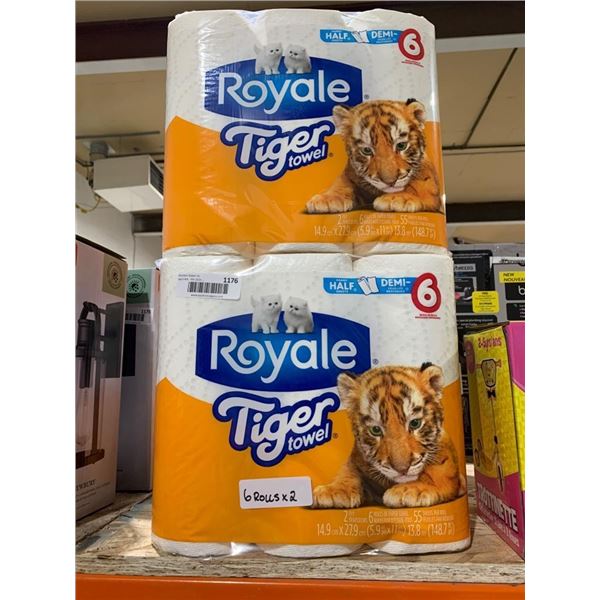 Royale Tiger Towel Paper Towel 6 Rolls Per Pack (2 Packs Total)